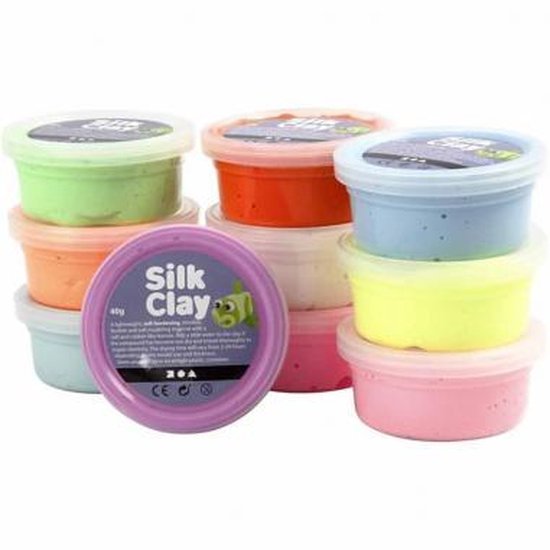 Silk Clay - Klei- Basisset 1 - Set met 10 Kleuren - Silk Clay