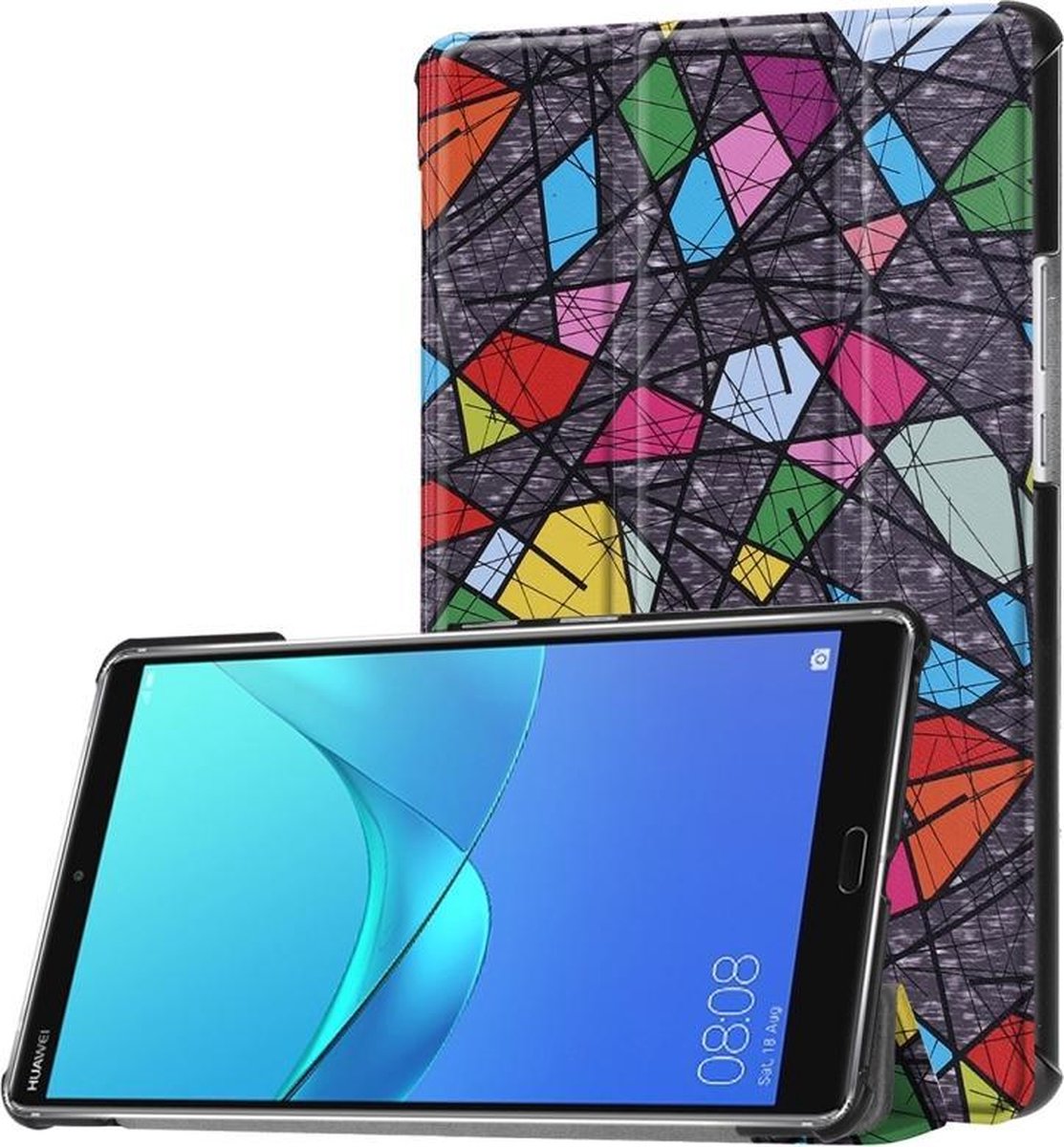 Let op type!! Voor Huawei MediaPad M5 8.4 inch Tri-Fold kleurrijke 