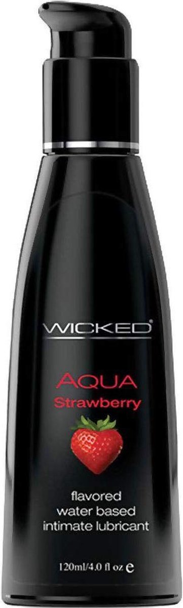 Wicked - Aqua glijmiddel aardbeien smaak 120 ml - 120ml