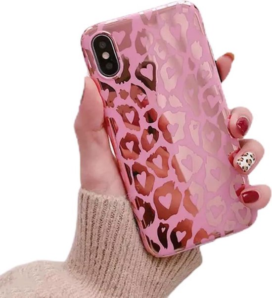 Panterprint telefoon hoesje / cover - iPhone 6/6s - Glinsterend roze |  bol.com