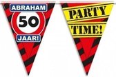 3x Abraham 50 jaar vlaggenlijn waarschuwingsbord 10mtr