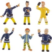 Brandweerman Sam - brandweer speelset / taartdecoratie - 6 speelfiguren - 8cm