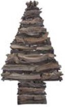 Kerstdecoraties - Pc. 1 Wooden Tree/standing Grey 28x5x47cm