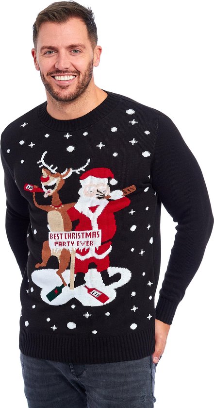 Foute Kersttrui Dames & Heren - Christmas Sweater "Best Christmas Party Ever" - Kerst trui Mannen & Vrouwen Maat XXXL