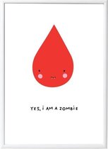A Little Lovely Company Poster Zombie Junior 42x29,7 Cm Papier Wit/rood