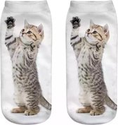 Enkelsokken Kat - kattensokken - fotoprint enkelsokken - Unisex - Maat 36-41