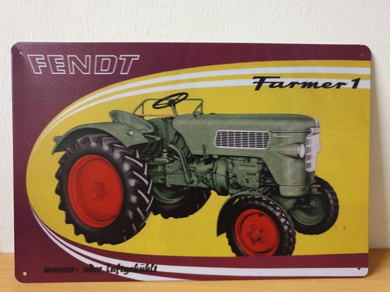 Fendt Farmer tractor trekker Reclamebord van metaal METALEN-WANDBORD - MUURPLAAT - VINTAGE - RETRO - HORECA- BORD-WANDDECORATIE -TEKSTBORD - DECORATIEBORD - RECLAMEPLAAT - WANDPLAAT - NOSTALGIE -CAFE- BAR -MANCAVE- KROEG- MAN CAVE