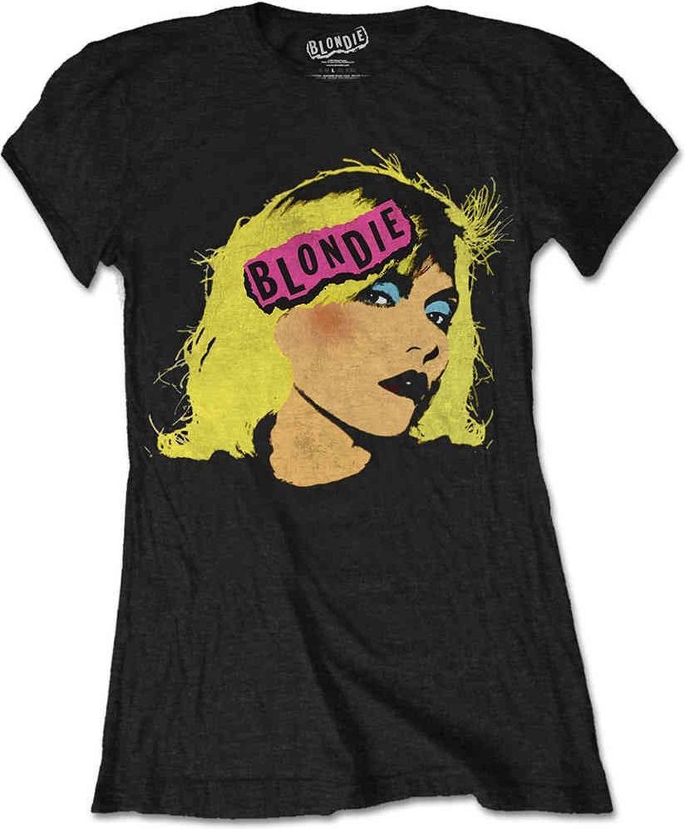 Blondie - Punk Logo Dames T-shirt - XL - Zwart