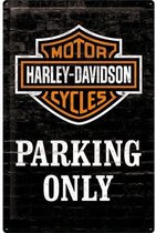 Retro Harley Davidson Wandbord 'Parking Only' - Metaal - 40 x 60 cm