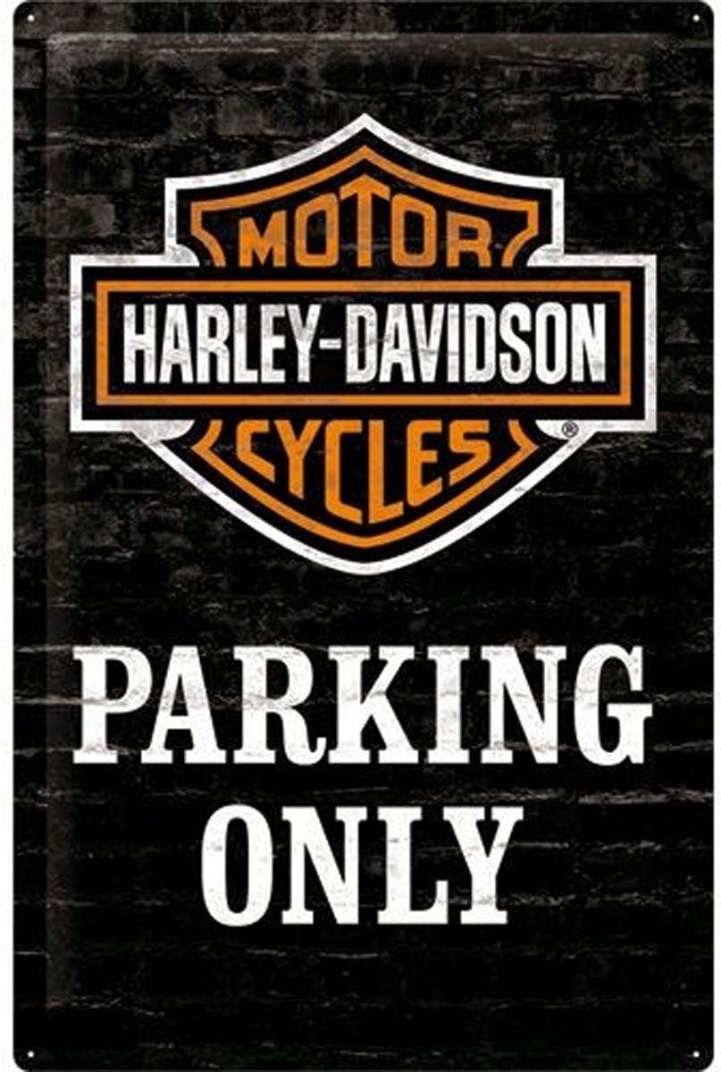 Retro Harley Davidson Wandbord 'Parking Only' - Metaal - 40 x 60 cm |  bol.com