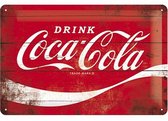 Plaque en Métal 'Drink Coca-Cola ' Look Wood 20 x 30 cm