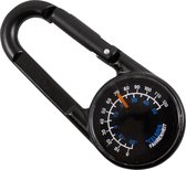 Munkees Carabiner met kompas en thermometer zwart