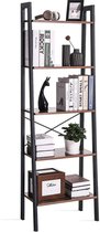 Nancy's Boekenkast Industrieel - Boekenstandaard - Ladderkast 5 Laags 56 x 34 x 172 cm