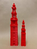 Decoratie Westertoren Amsterdam - Beeldje 3D geprint - Rood - 30 cm