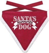 Plenty Gifts Kerst Bandana - Honden Bandana - Santa's Favourite Dog - 10 x 13 cm