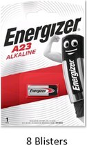8 stuks (8 blisters a 1 stuk) Energizer Alkaline LR23 / A23 batterij 12v 55 mAh