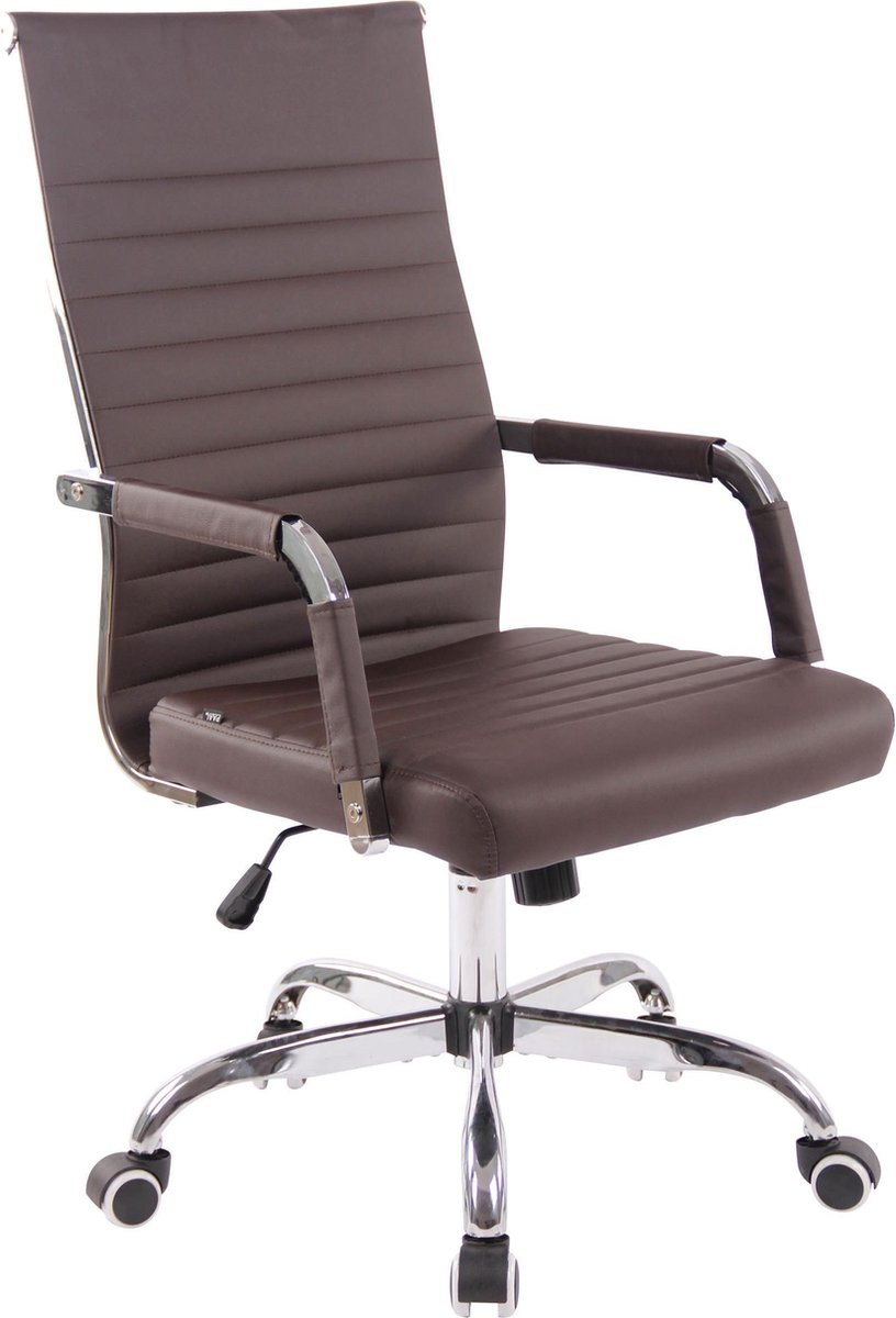 Bureaustoel - Bureaustoelen voor volwassenen - Design - Gewatteerd - Kunstleer - Bruin - 58x66x115 cm