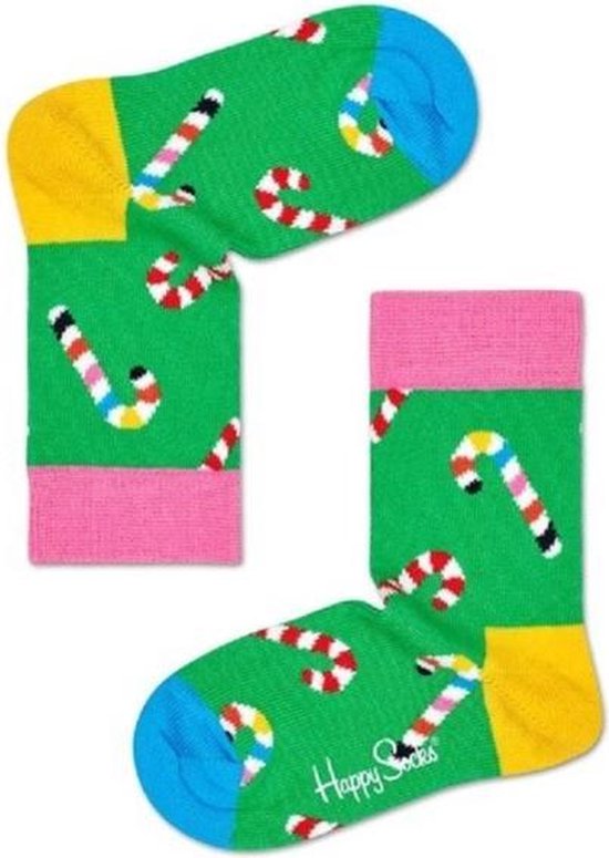 Happy Socks Chaussettes de Noël en canne à sucre pour enfants, taille 33/35  | bol