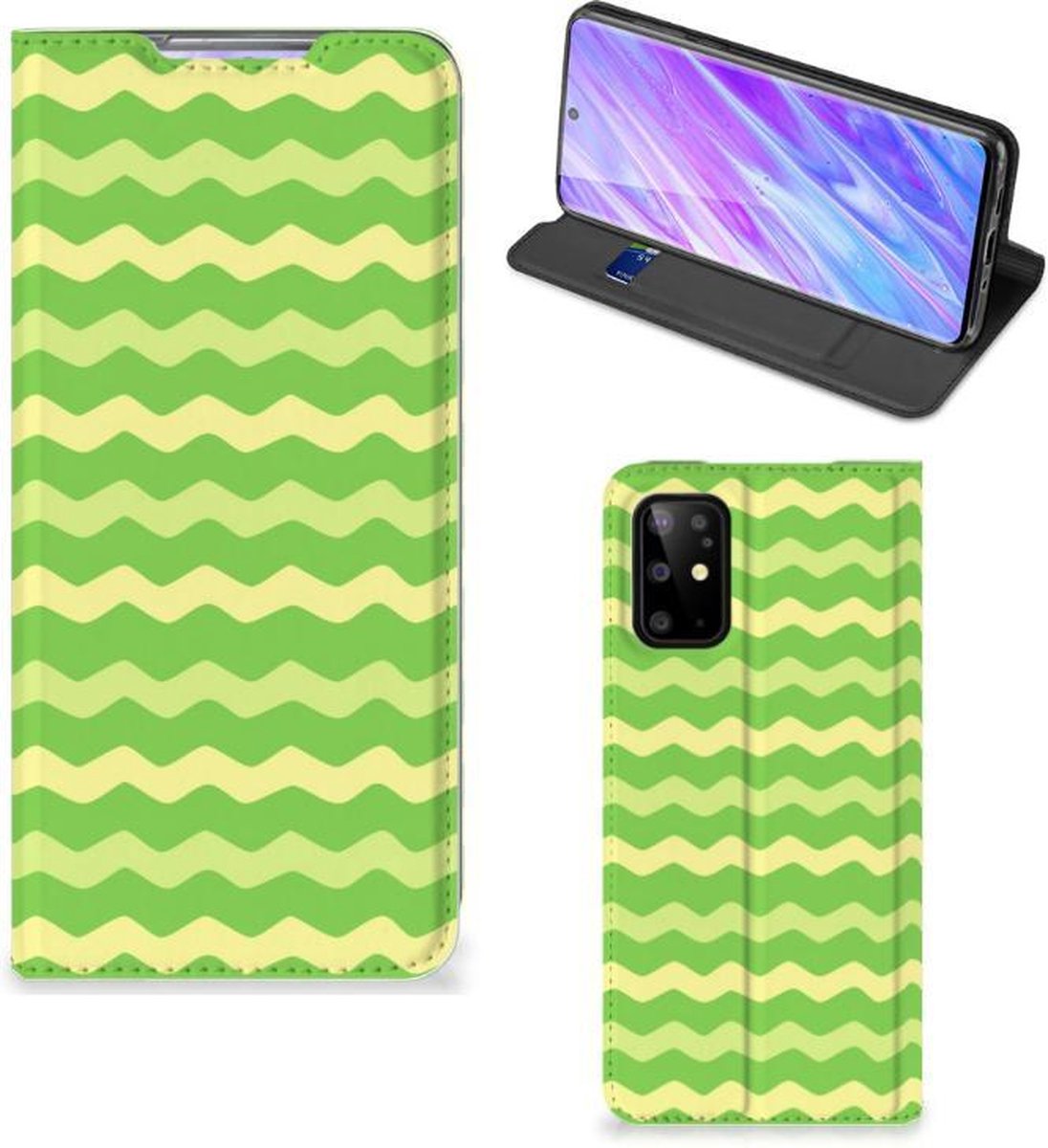 Samsung Galaxy S20 Plus Hoesje met Magneet Waves Green