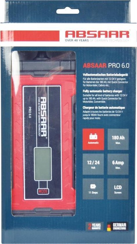 Koop uw Absaar Battery charger PRO 6.0 12V/24V 6A bij SBI