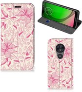 Motorola Moto G7 Play Smart Cover Pink Flowers