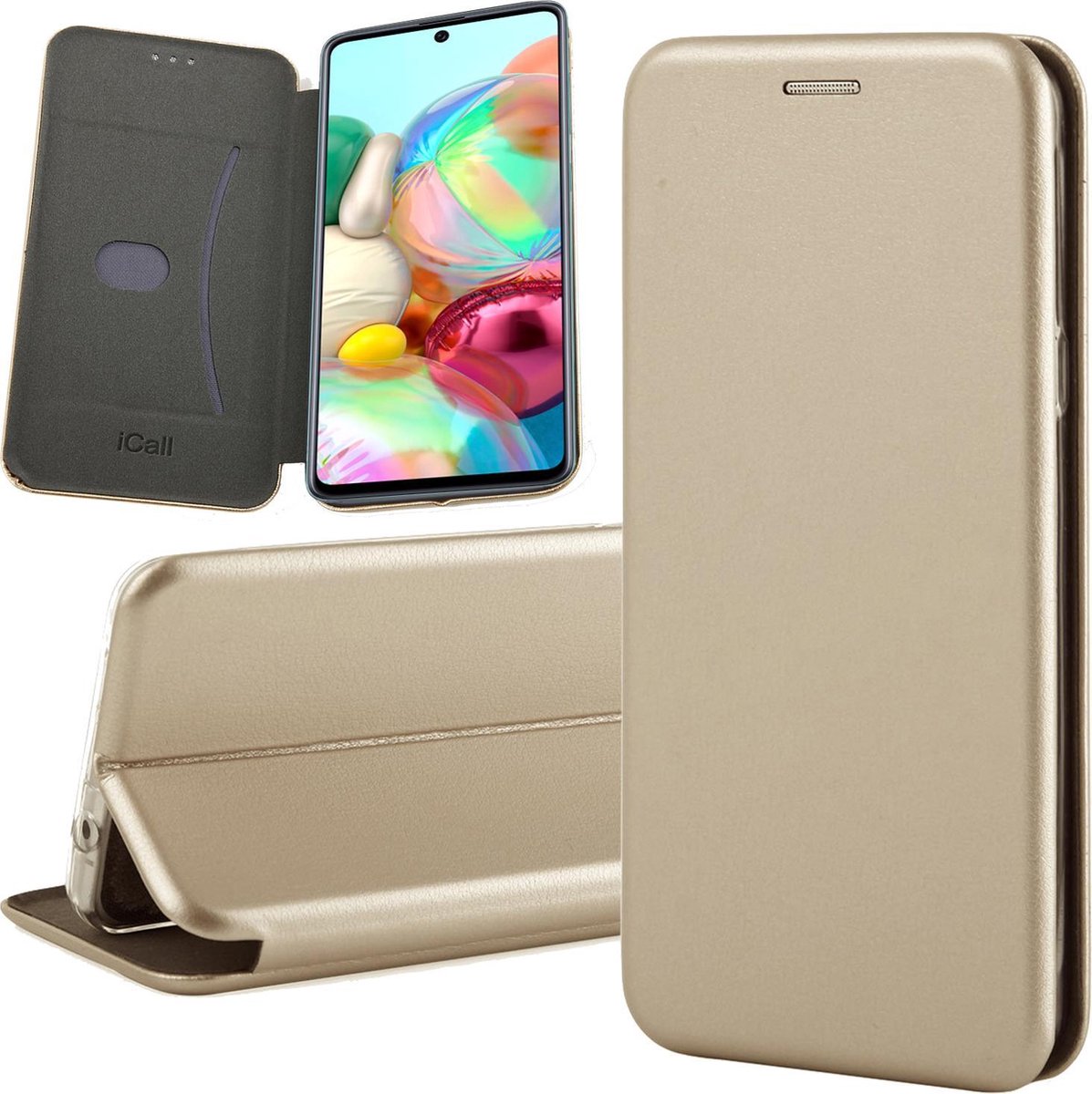 Hoesje geschikt voor Samsung Galaxy A71 - Book Case Kunstleer ThinShield Goud