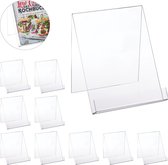 Relaxdays 10x boekenstandaard acryl - kookboekstandaard - kookboekhouder - transparant