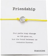 Mannies vriendschapsarmband - 2 stuks - Vriendschaps armband met boodschap! Één voor jou, één voor je vriend(in)! - Meerdere kleuren - Gratis verzending - Vriendschap - Geel