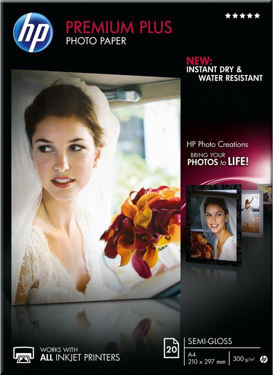 HP Premium Plus Fotopapier - A4 / Semi Gloss | bol.com