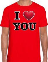 I love you valentijn t-shirt rood voor heren S