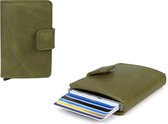 Figuretta RFID uitschuifbare creditcardhouder - Portemonnee - Anti skim pasjeshouder - Groen