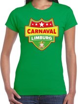 Carnaval verkleed t-shirt Limburg groen voor dames XS