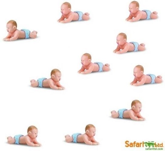 Good Luck Mini Figuren - jongens Baby/Babies - 10 stuks Blauwe luier - 1-2 cm - gender reveal