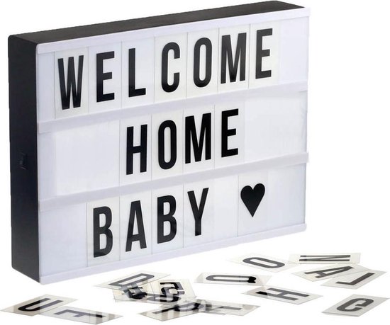 84 Letters HYLON - Lightbox A4 - 30 x 4,5 x 22 cm - incl. 84 letters en symbolen ...