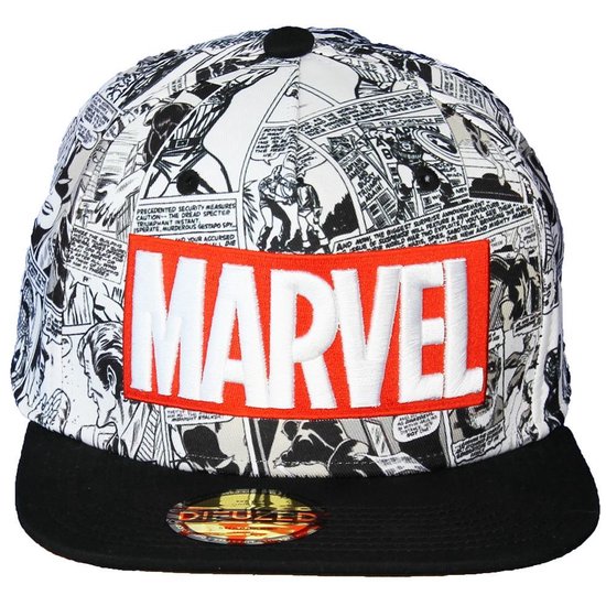 Marvel Comics Classic Rood en Wit Logo Snapback Cap Pet  - Officiële Merchandise