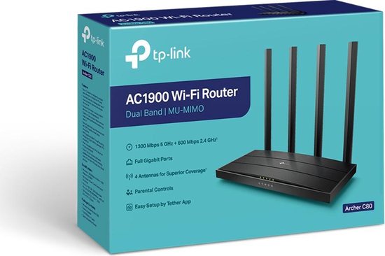 TP-Link Archer C80 - Router - 1900 Mbps - WiFi 5