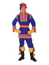 Funny Fashion - Landen Thema Kostuum - Saami De Tartaar - Man - Blauw, Rood - Maat 48-50 - Carnavalskleding - Verkleedkleding