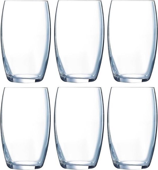 6x Drinkglazen/waterglazen transparant 375 ml - Limonade/sap glas 6 stuks |  bol.com