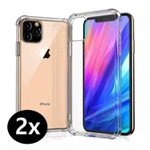 Hoes voor iPhone 11 Pro Hoesje Shock Siliconen Case Hoes Cover - 2 PACK - Transparant