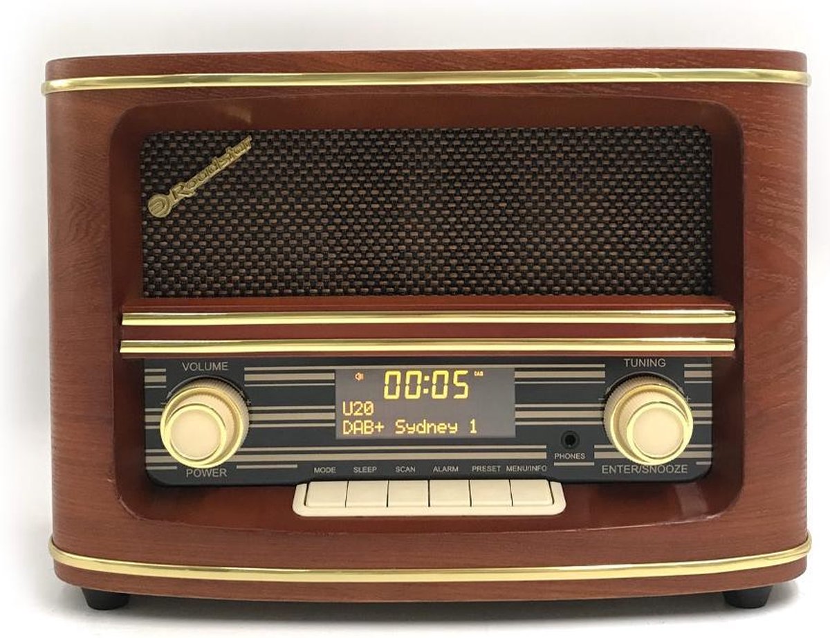 klein plaag Gemaakt om te onthouden Roadstar HRA-1500 DAB+ Radio, Retro Radio met FM, DAB+ en AUX-in - Hout |  bol.com