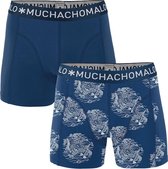 Muchachomalo Fish dots Heren boxershort - 2 pack - Print/Donkerblauw - Maat M