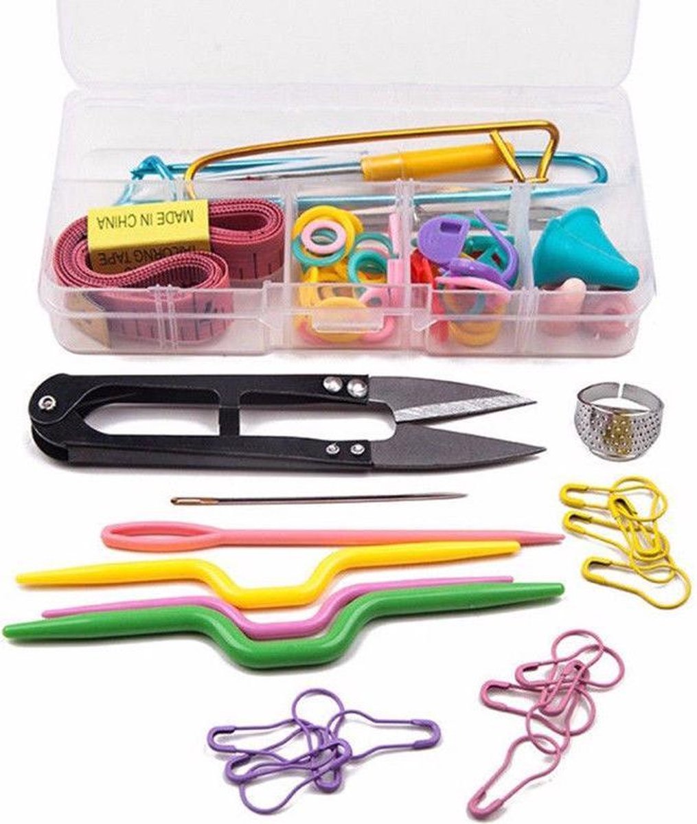 WiseGoods - Premium Breiset - Breien / Haken Accessoires Benodigdheden - Steekmarkeerder Set - Stopnaalden - Kabelnaalden