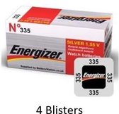 4 stuks (4 blisters a 1 stuk) Energizer Zilver Oxide Knoopcel 335 LD 1.55V