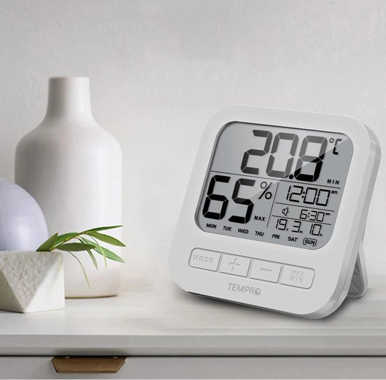 Digitale klok - Datum - Tijd - Wekker - Snooze - thermometer en hygrometer  met hoge... | bol.com