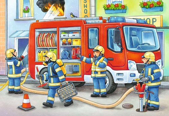 Ravensburger De brandweer komt te hulp plastic puzzle - 12 stukjes -  kinderpuzzel | bol.com