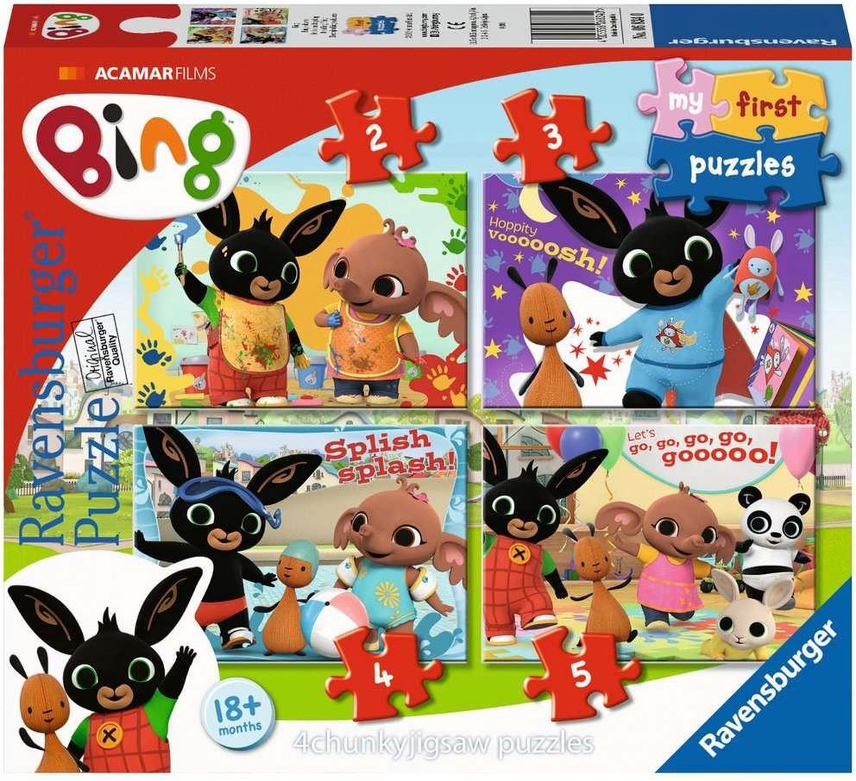 Ravensburger Bing Bunny - My First puzzels - 2+3+4+5 stukjes - kinderpuzzel  | bol.com