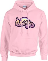 Hoodie sweater | Unicorn | Light Pink | Maat XL