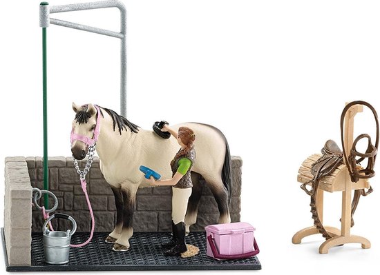 Schleich Horse Club - Wasplaats - Speelfigurenset - Kinderspeelgoed voor Jongens en Meisjes - 5 tot 12 jaar - Schleich