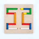Sorter puzzle 30 x 30 cm bars rubber wood