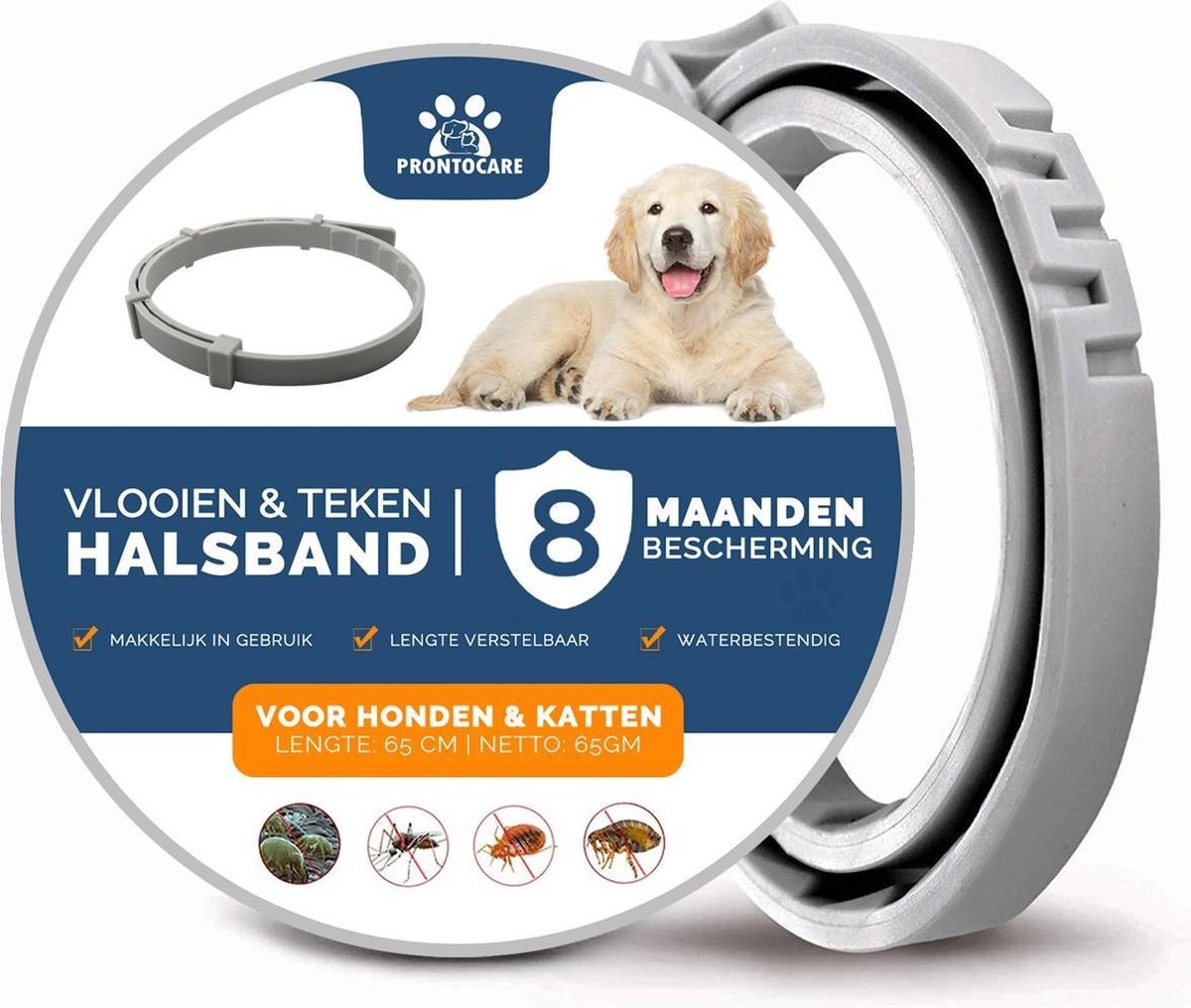 tarief Het Dakraam Vlooienband Hond Premium - Grote & Kleine Hond - Halsband - 8 maanden  bescherming | bol.com